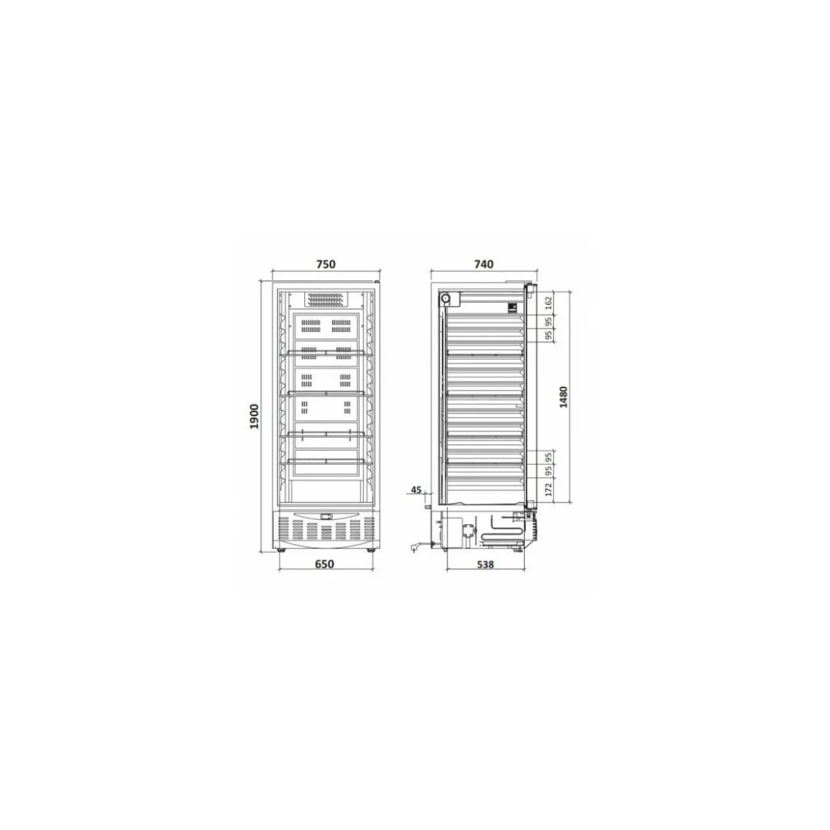 Armoire réfrigérée négative blanche GN 2/1 400 l