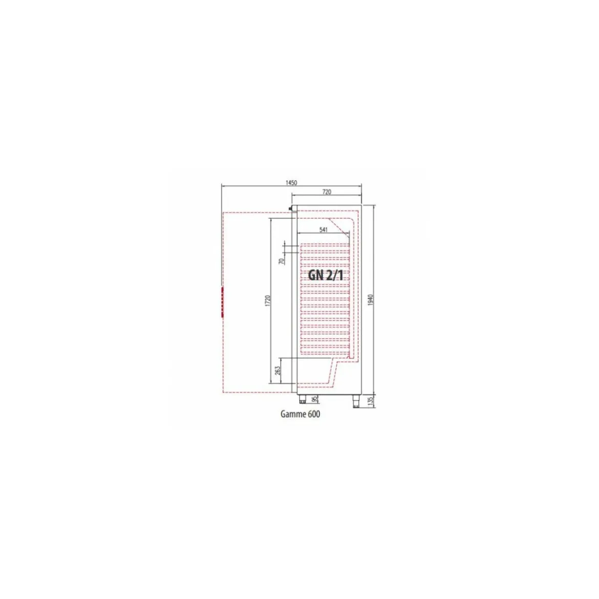Armoire réfrigérée négative inox GN 2/1 600 l