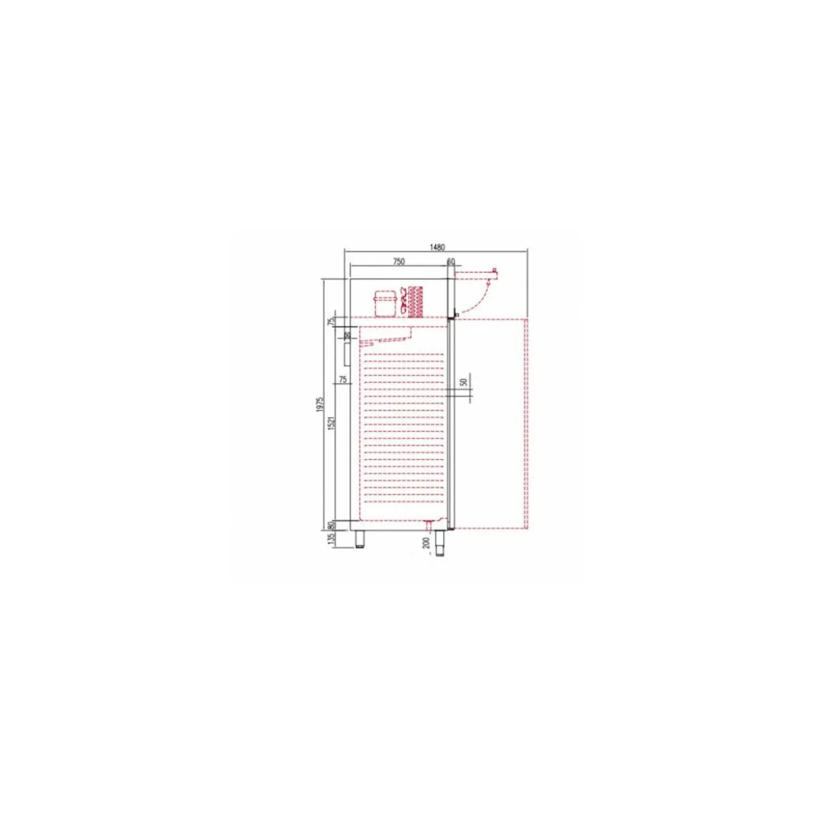 Armoire réfrigérée positive 2 portes GN 2/1 1404 L