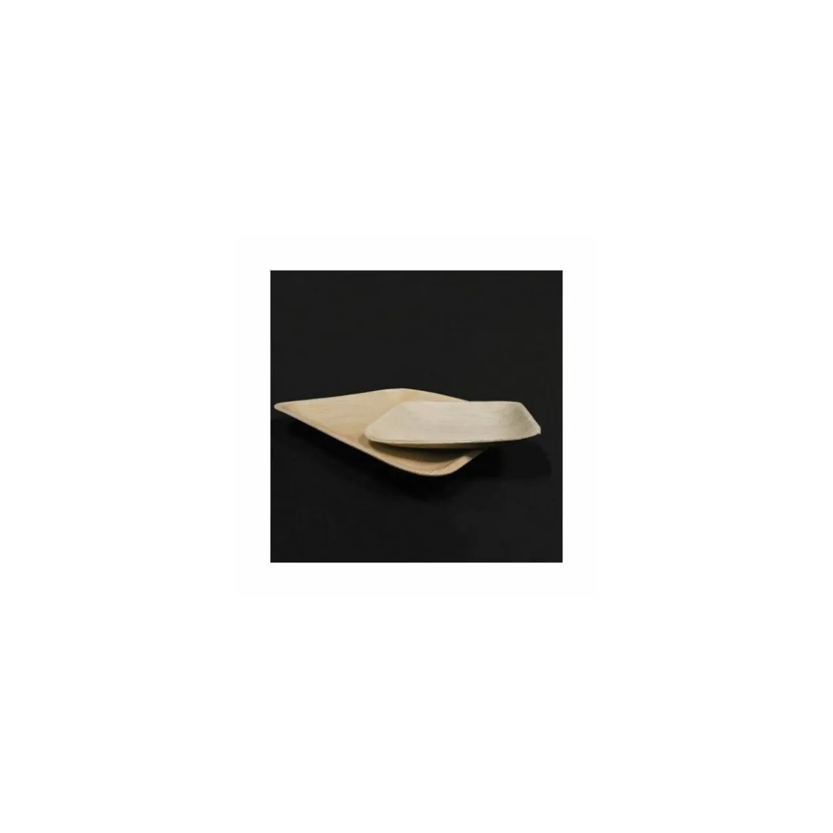 Assiette carrée 24 cm en feuille de palme - par 25