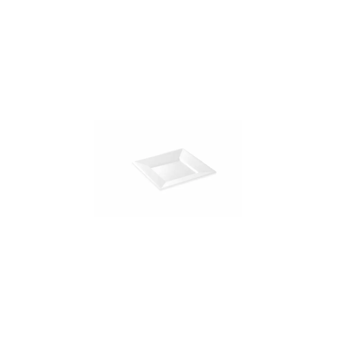 Assiette carrée réutilisable PS blanc 165 mm - par 12
