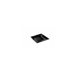 Assiette carrée réutilisable PS noir 215 mm - par 12