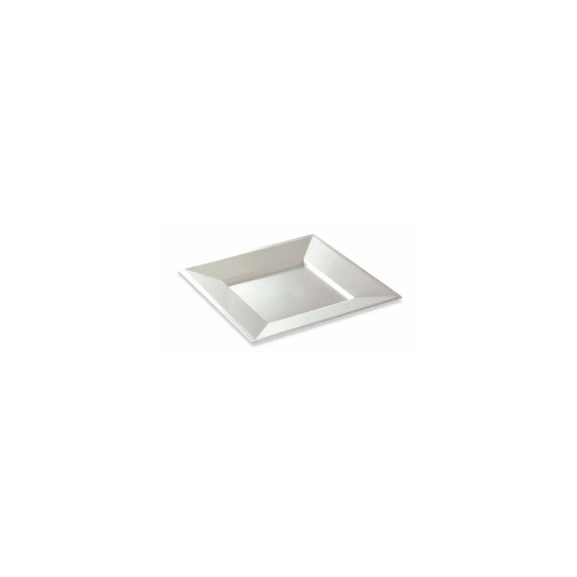 Assiette carrée réutilisable PS nacré 240 mm - par 12