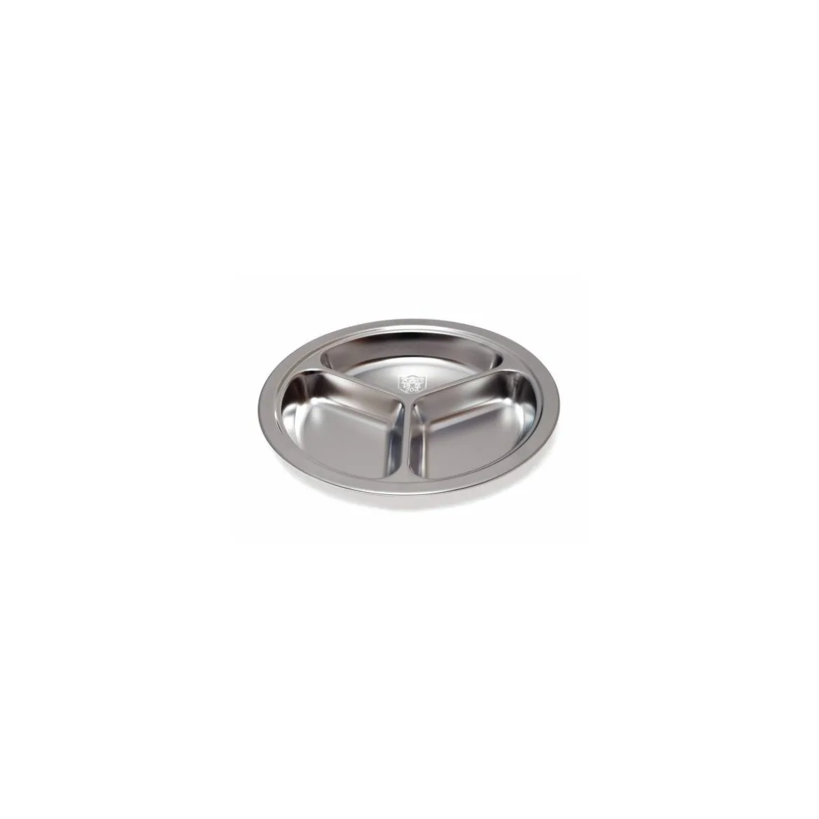 Assiette 3 compartiments inox ø 20 cm - par 12