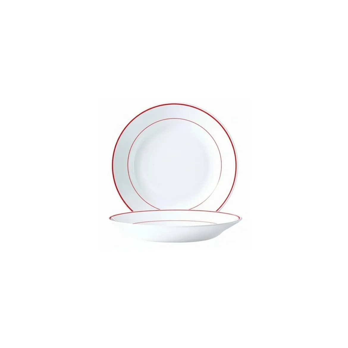 Assiette creuse blanc filet bordeaux ø 22,5 cm - par 12