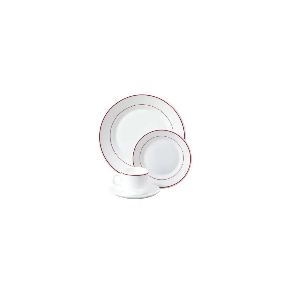 Assiette creuse blanc filet bordeaux ø 22,5 cm - par 12
