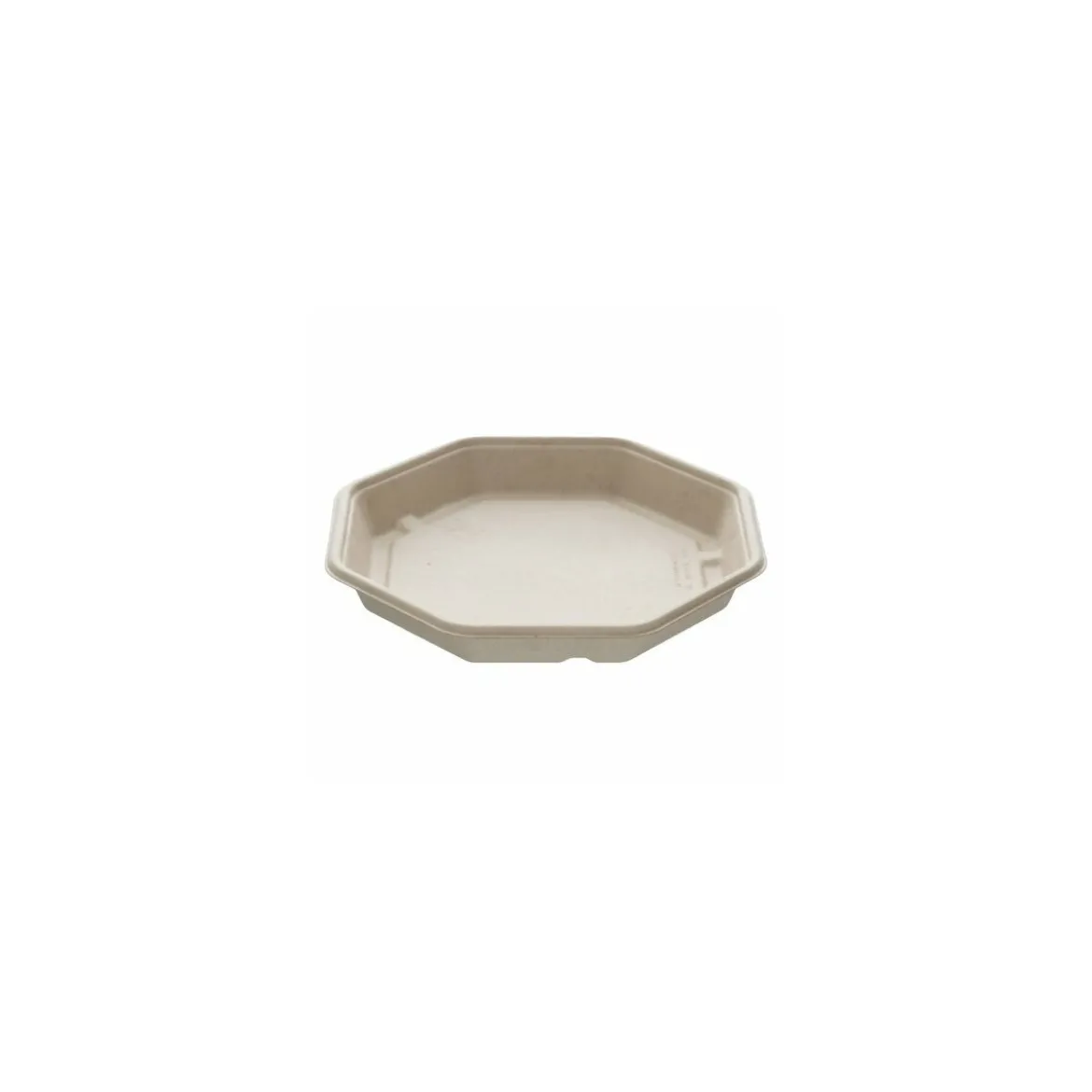 Assiette octogonale bagasse 23 x 23 x 3 cm - par 300