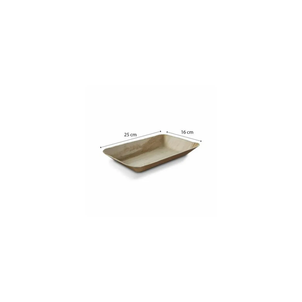 Assiette rectangle palmier 25 x 16 cm - par 25
