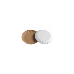Assiette ronde carton intérieur écru extérieur blanc Ø 24 cm - par 25