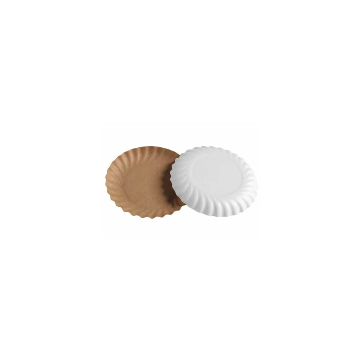 Assiette ronde carton intérieur écru extérieur blanc Ø 24 cm - par 25