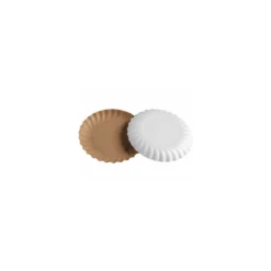 Assiette ronde carton intérieur écru extérieur blanc Ø 9,7 cm - par 50