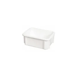 Bac empilable rectangulaire blanc PEHD 25 L 60 x 40 x16,5 cm