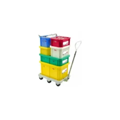 Bac rectangulaire PEHD bleu 35 L avec couvercle