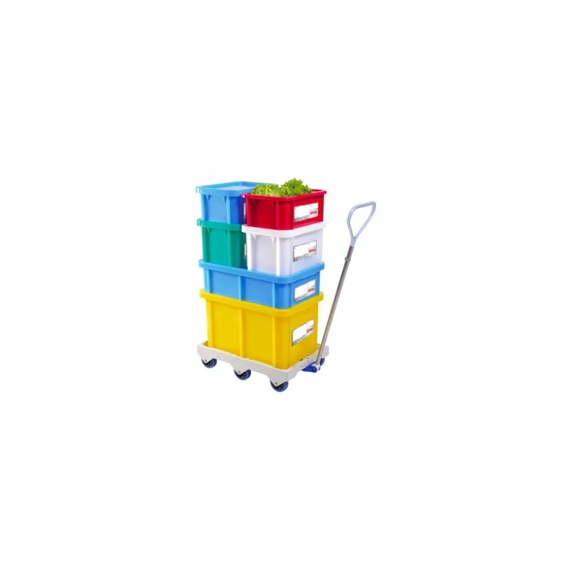 Bac rectangulaire PEHD rouge 35 L avec couvercle