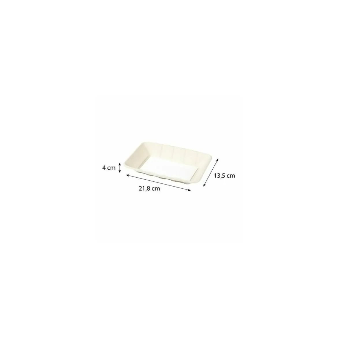 Barquette bagasse avec buvard 21,8 x 13,5 x 4 cm - par 300