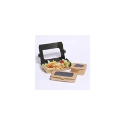 Barquette carton kraft ingraissable avec fenêtre 480 ml - par 400