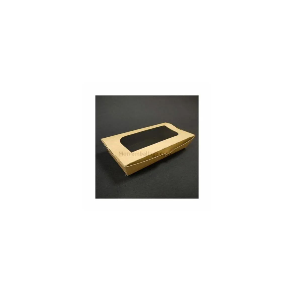 Barquette carton kraft ingraissable avec fenêtre 480 ml - par 400
