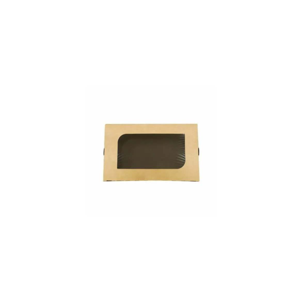 Barquette carton kraft ingraissable avec fenêtre 730 ml - par 300