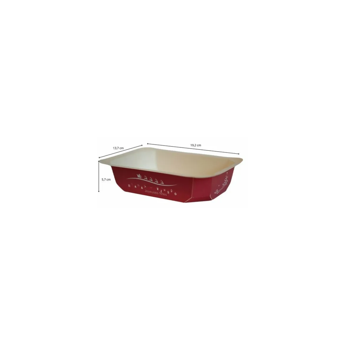 Barquette carton scellable Joyeuses Fêtes 1000 ml - par 65