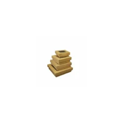 Barquette kraft brun ingraissable avec fenêtre 500 ml - par 50