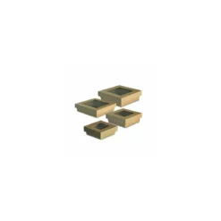 Barquette kraft brun ingraissable avec fenêtre 750 ml - par 60