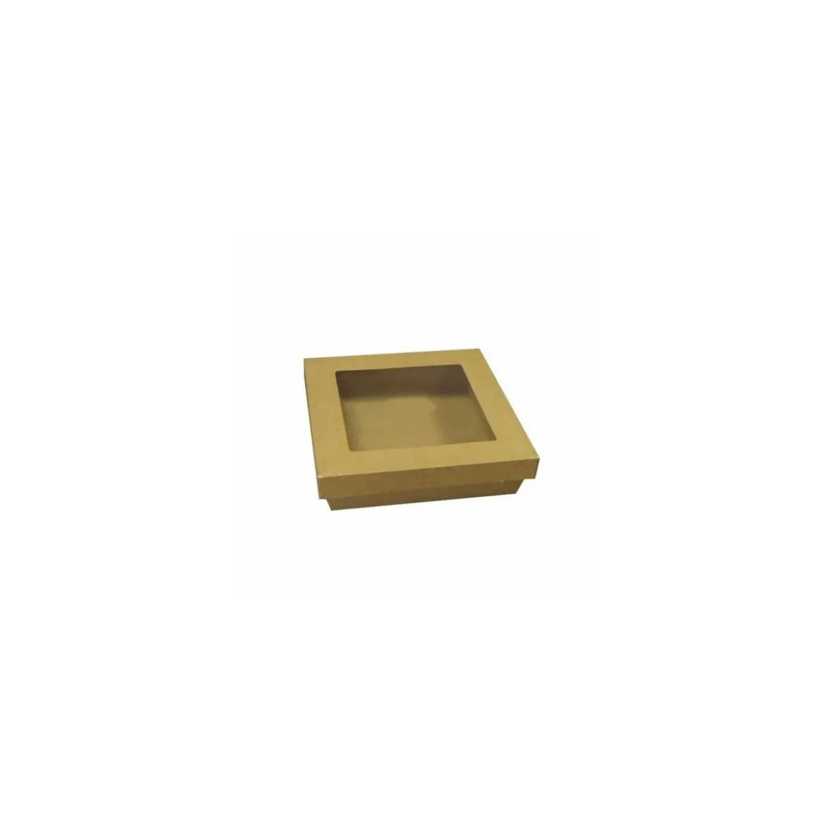 Barquette kraft brun ingraissable avec fenêtre 1000 ml - par 40