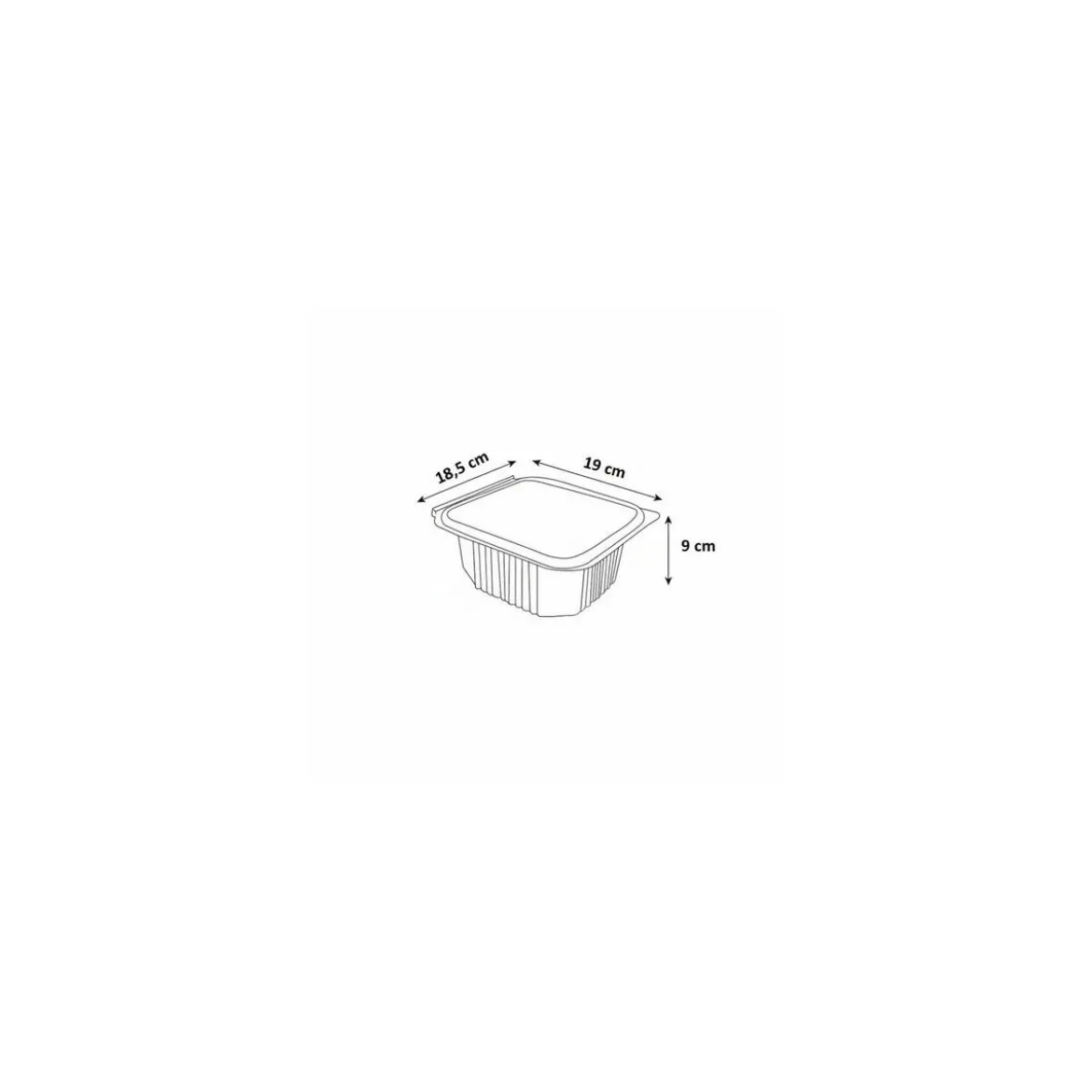 Barquette plastique avec couvercle Optipack 2000 ml - par 240