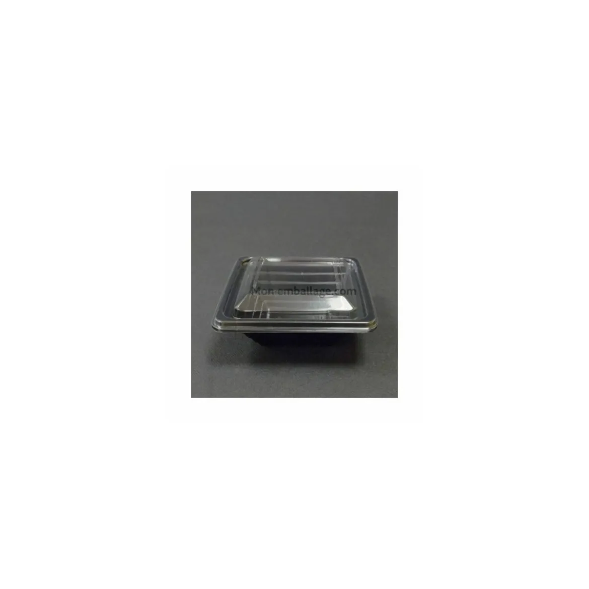 Barquette salade Pyramipack noire 250 ml avec couvercle - par 40