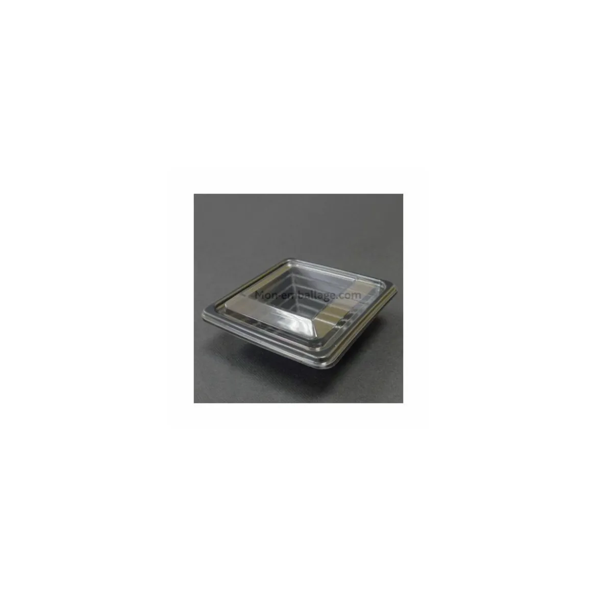 Barquette salade Pyramipack noire 250 ml avec couvercle - par 40