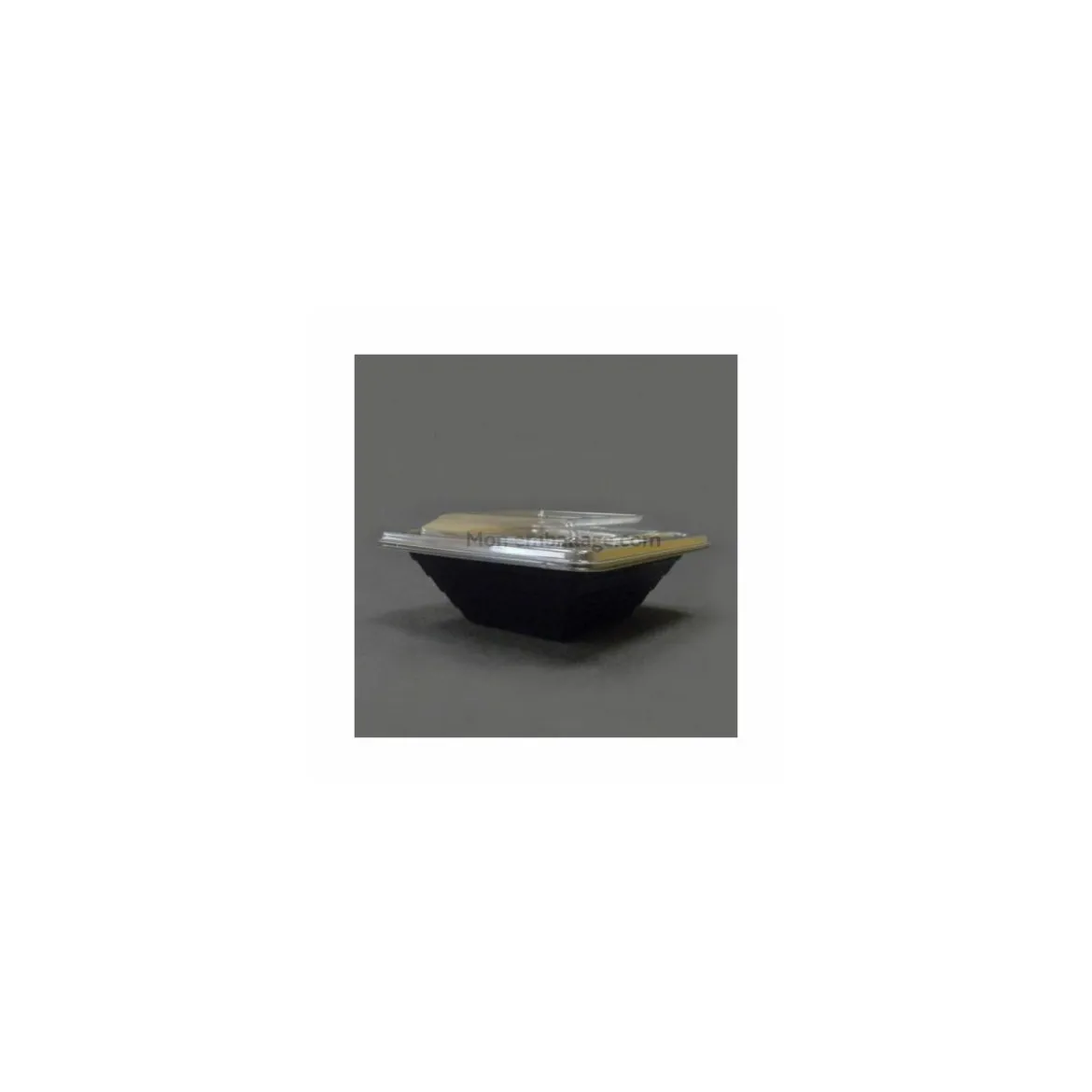Barquette salade Pyramipack noire 250 ml avec couvercle - par 40