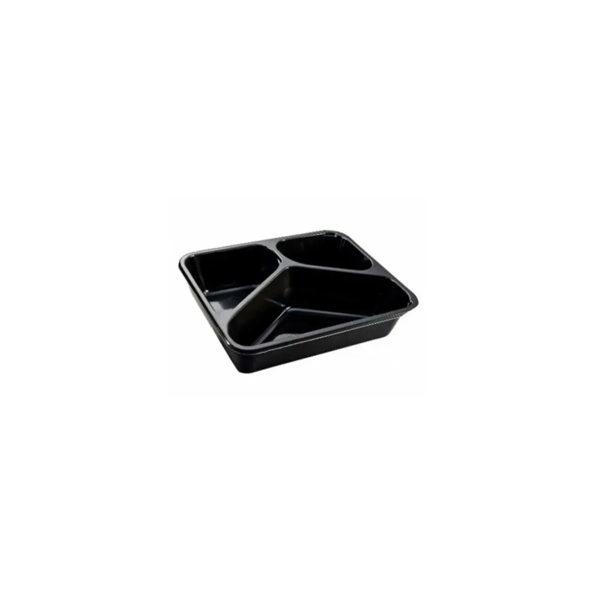 Barquette scellable CPET noire 3 compartiments 54 + 28 + 20 cl - par 420