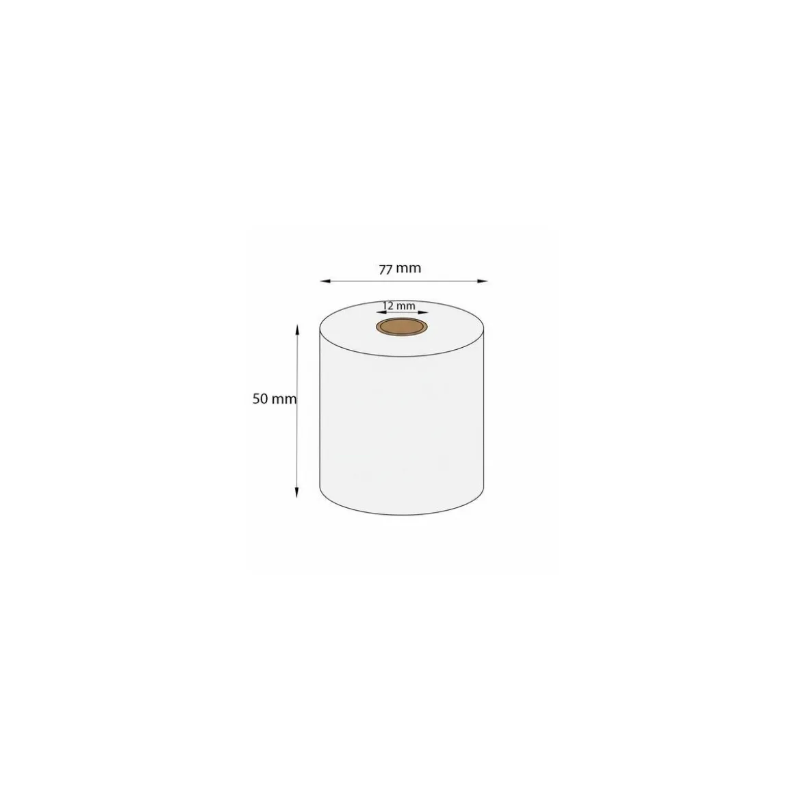 Bobine thermique continu 50 x77 x 12 mm - par 50