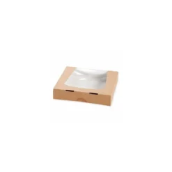 Boite carton kraft à fenêtre 200 x 200 x 40 mm - par 50
