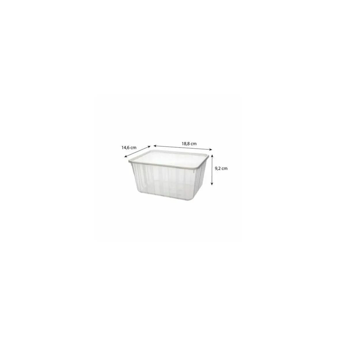 Boite Carty transparente avec couvercle PP 1800 ml - par 25