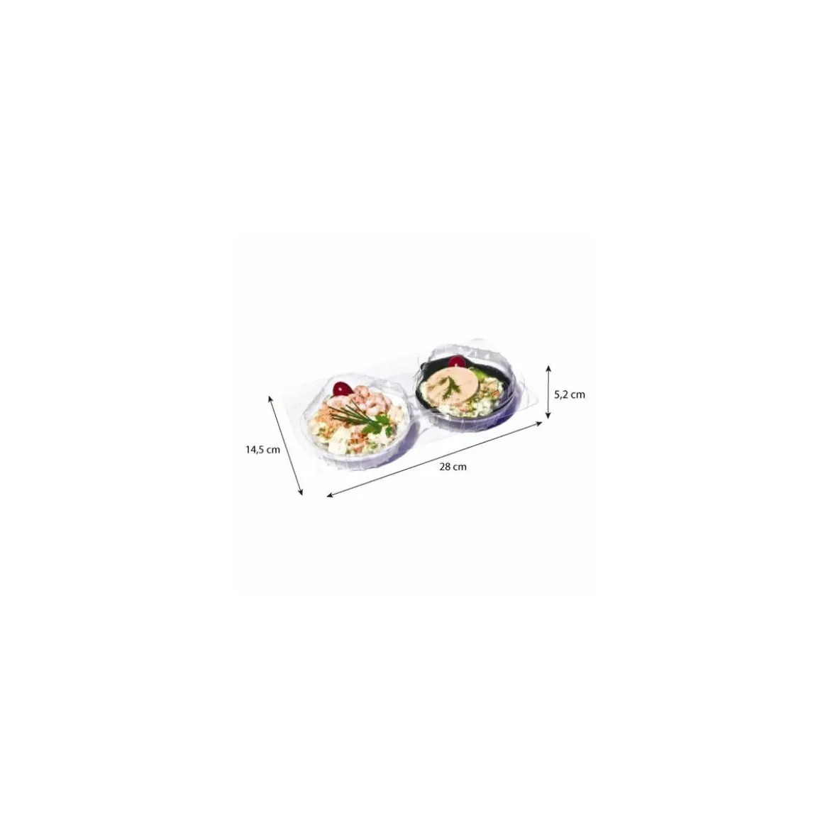 Boite Cristal Patipack 2 coquilles PET - par 120
