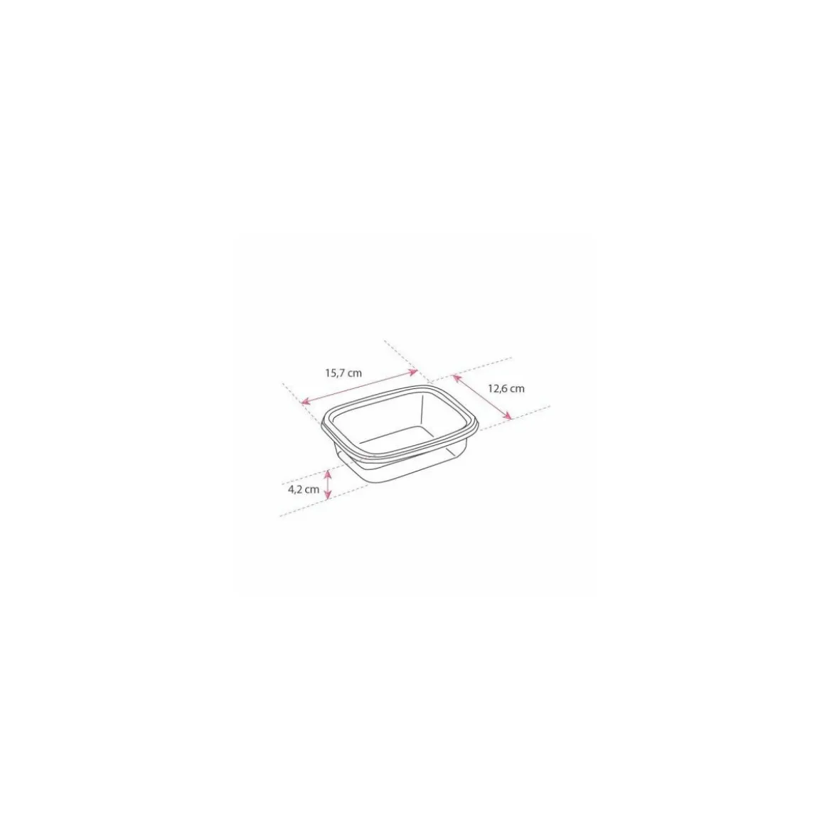 Boite plastique translucide Prestipack avec couvercle 600 ml - par 300
