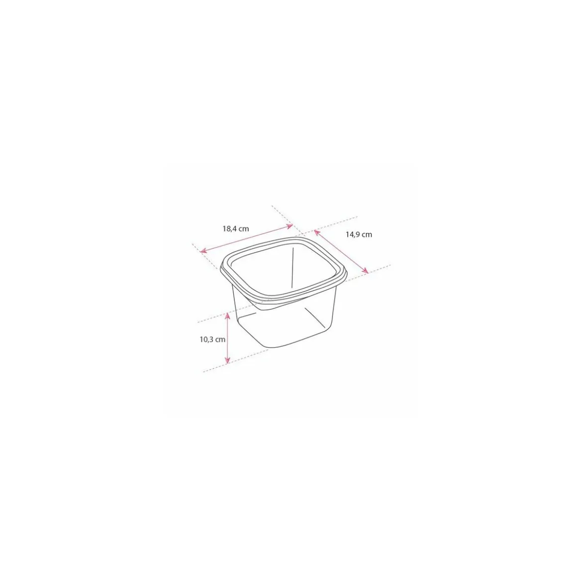 Boite plastique translucide Prestipack avec couvercle 1850 ml - par 200
