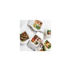 Boite rectangle pulpe 2 compartiments 80 cl - par 150