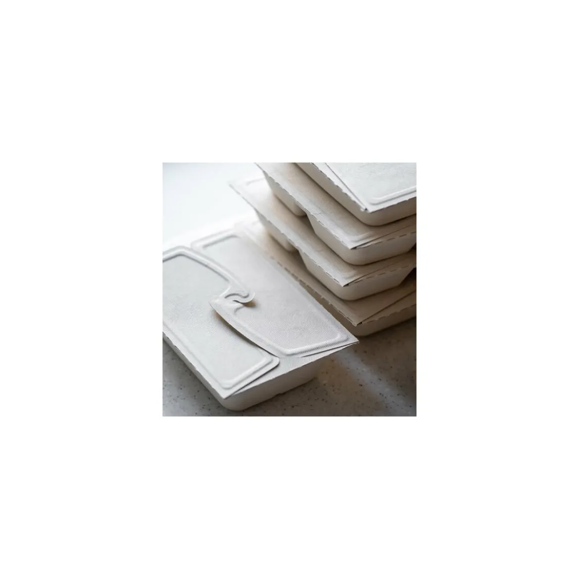 Boite rectangle pulpe 2 compartiments 80 cl - par 150