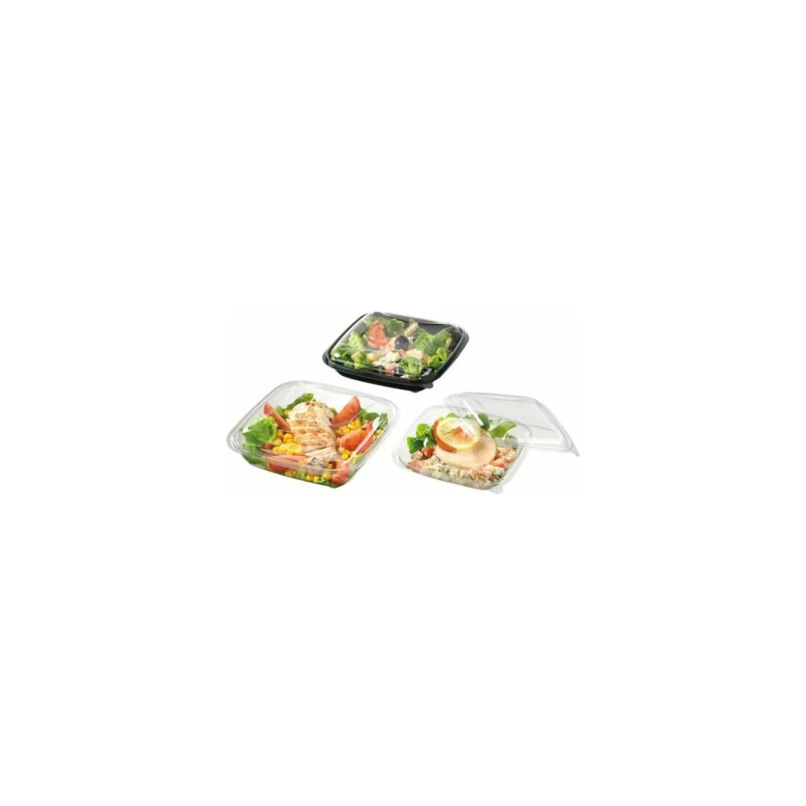 Boite à salade Crudipack 500 ml cristal avec couvercle - par 80
