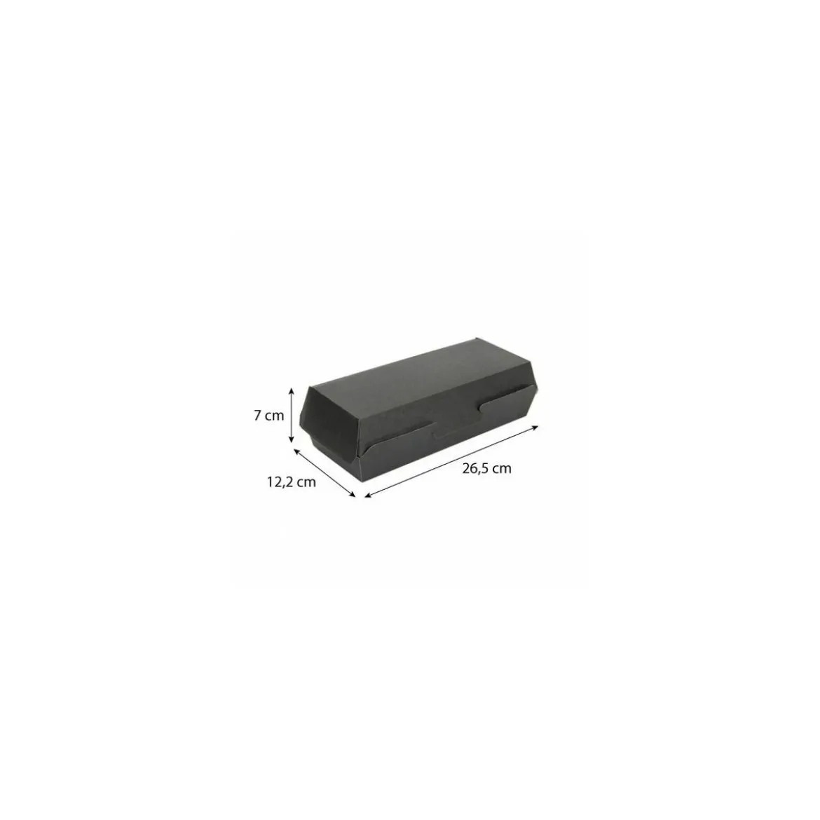 Boîte alimentaire rectangulaire kraft noir 2000 ml - par 50