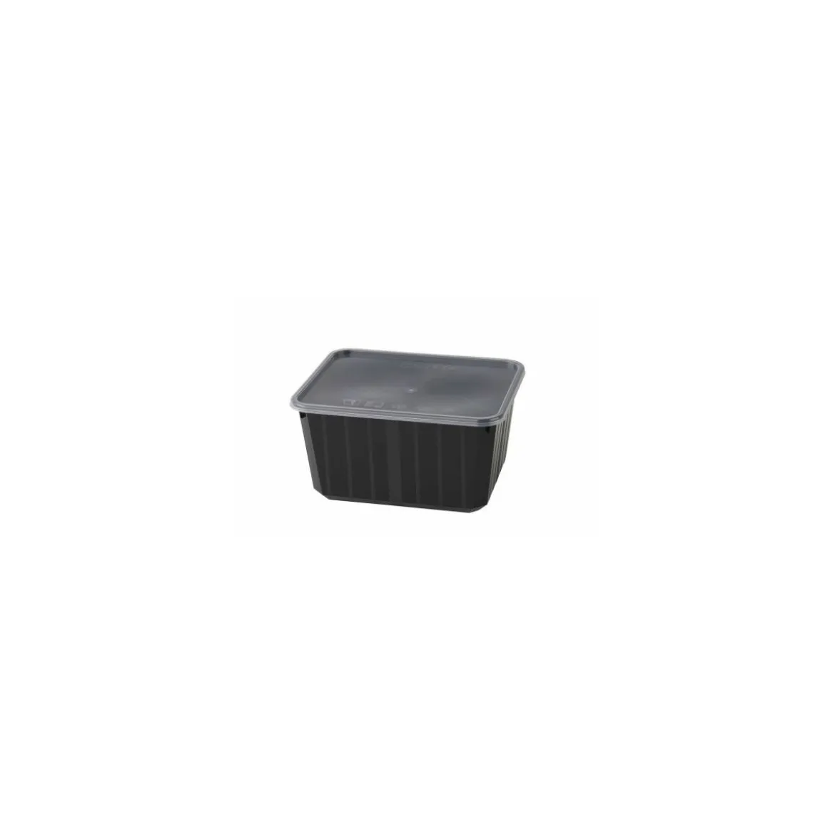 Boîte Carty PP noire avec couvercle transparent 1150 ml - par 200