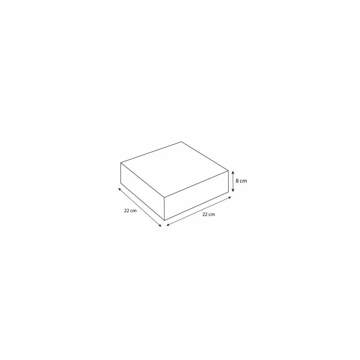 Boîte pâtissière kraft brun avec couvercle 22 x 22 x 8 cm - par 50