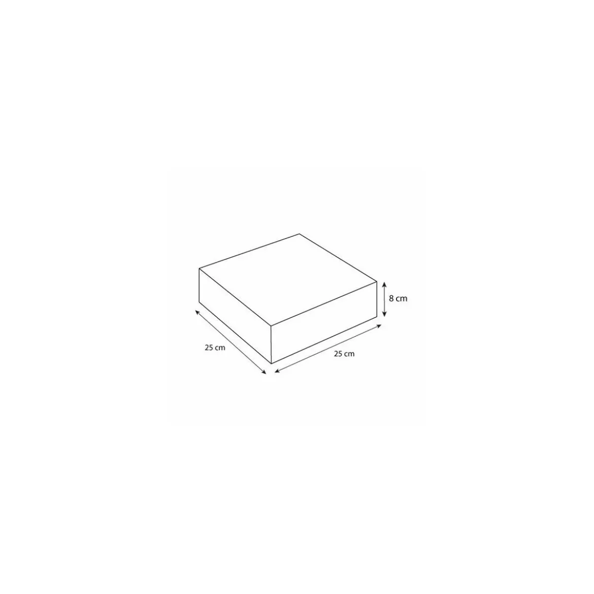 Boîte pâtissière kraft brun avec couvercle 25 x 25 x 8 cm - par 50