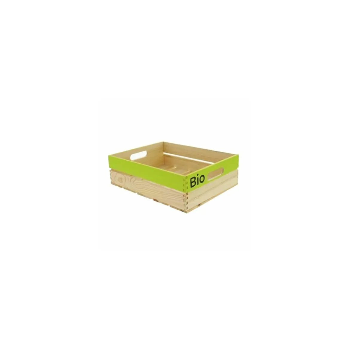 Cagette bois avec logo bio 40 x 30 x 12 cm