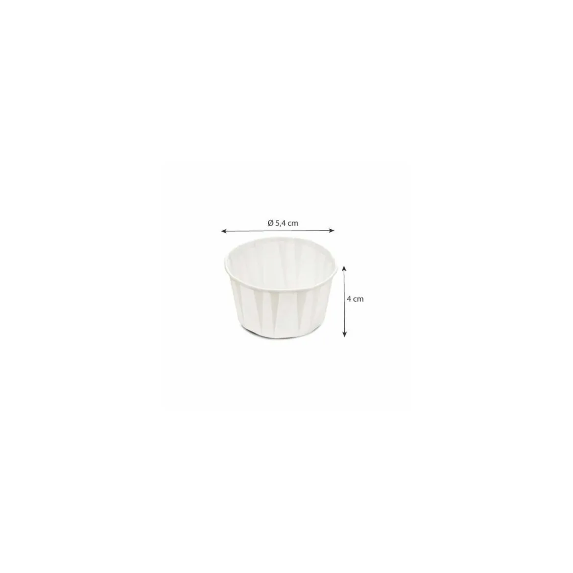 Caissette de cuisson ronde 5,4 x 4 cm en papier blanc - par 250