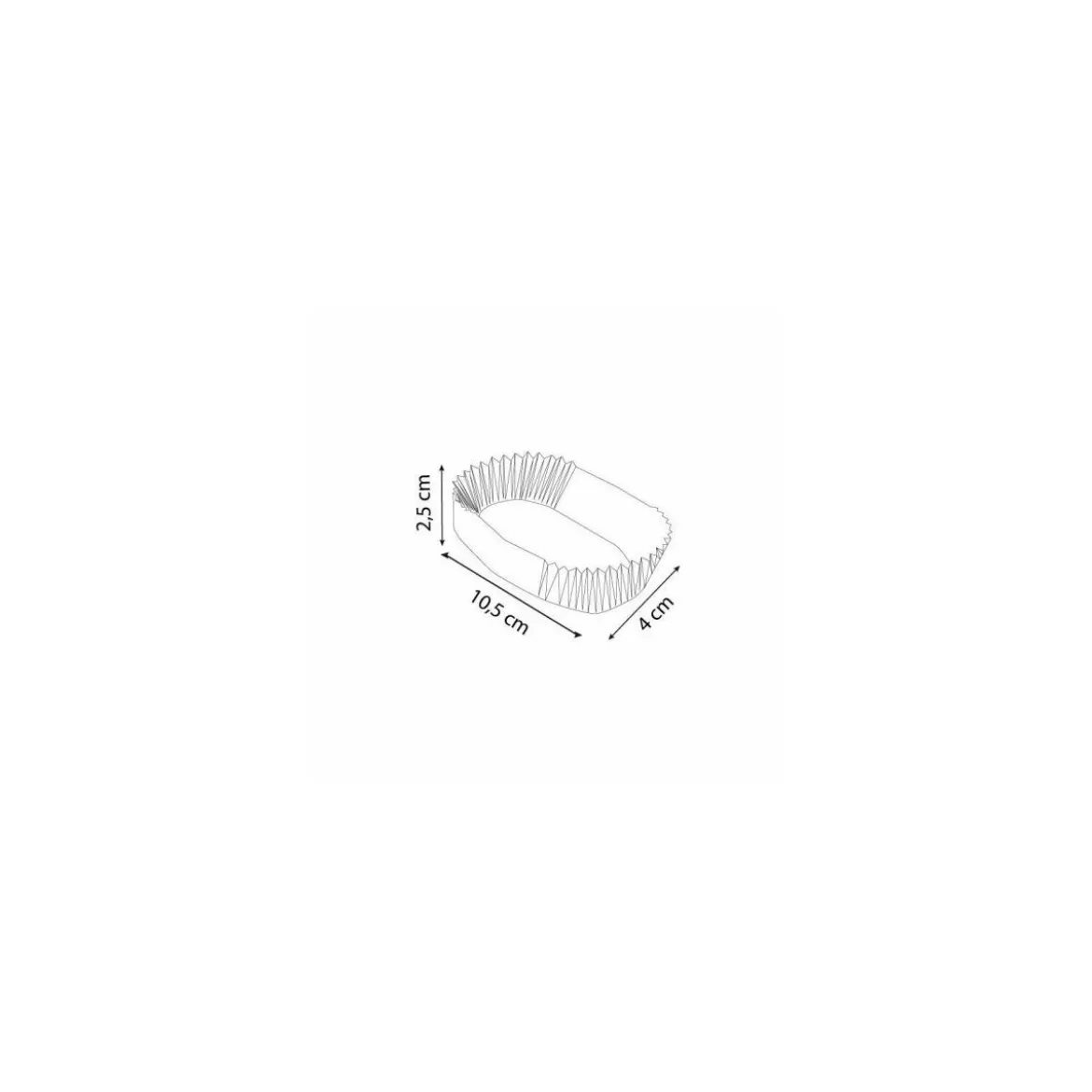Caissette plissée ovale brune 10,5 x 4 x 2,5 cm (n°88) - par 1000