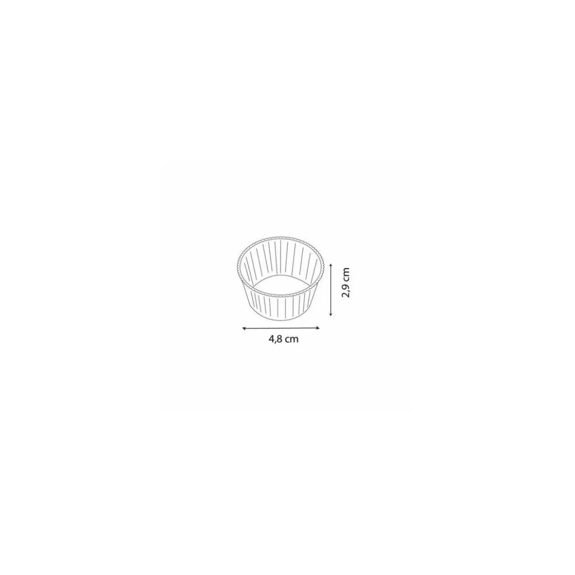 Caissette plissée ronde blanche 4,8 x 2,9 cm (n°10) - par 1000