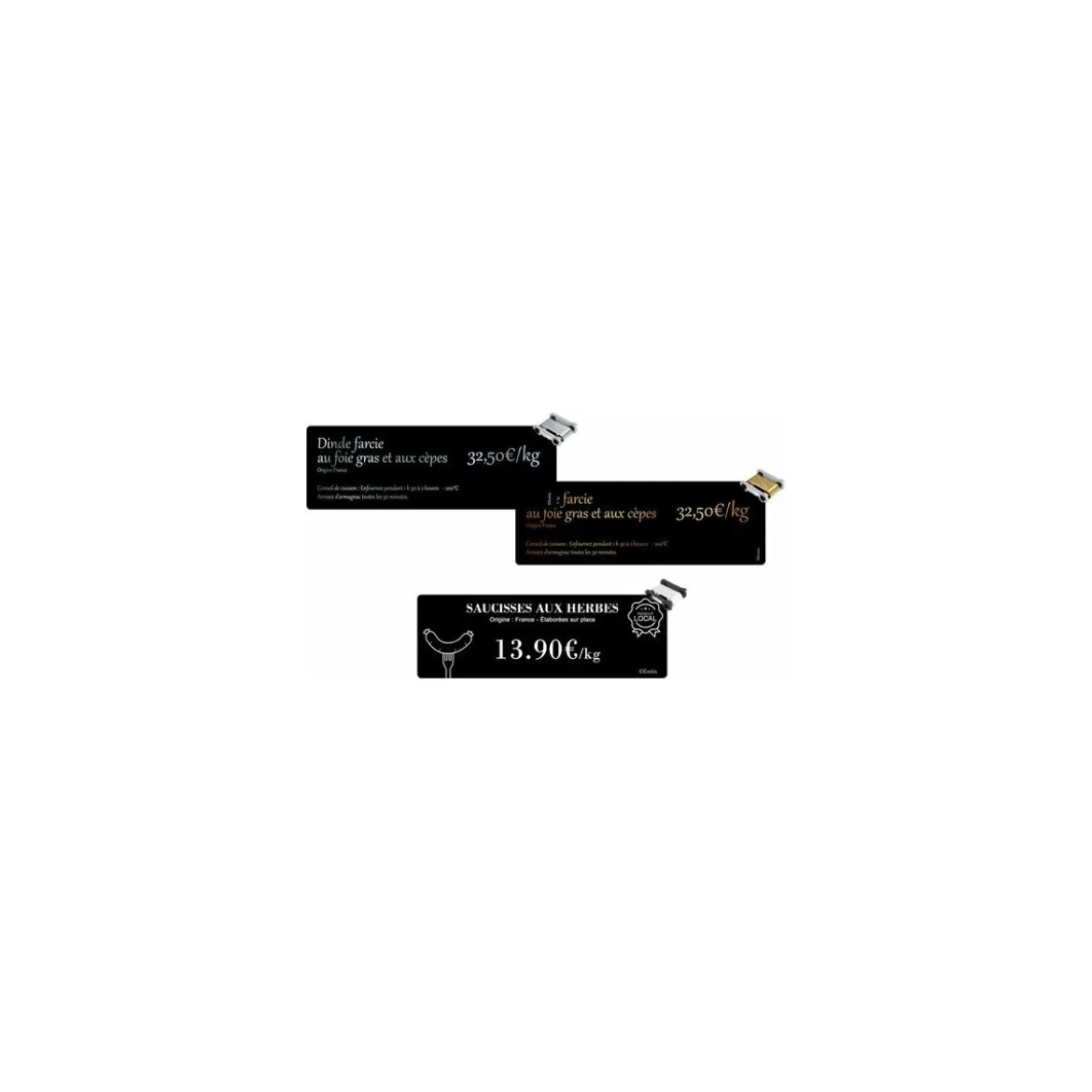 Cartes longues PVC noires Edikio Flex 5 x 15 cm - par 500
