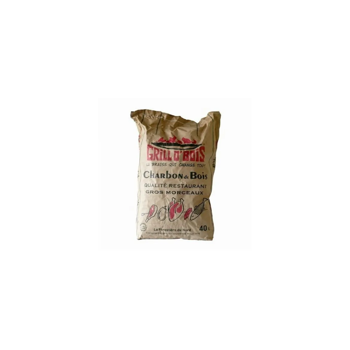Charbon de bois Grill O Bois qualité Restaurant 40 L